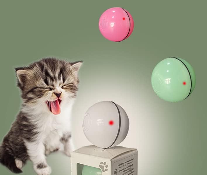 Ladumu Smart Smart Interactive צעצוע חתול עם מצב ריצה לא סדיר צעצוע של חתול ייחודי לחתול כדור אקראי אוטומטי עבור צעצוע חיות