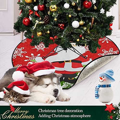 Visesunny Santa Claus פתית שלג סנטה קנדי ​​קנאי קנב חג המולד מחצלת עץ עץ עץ עץ עץ עץ מחצלת עץ חג המולד מגן