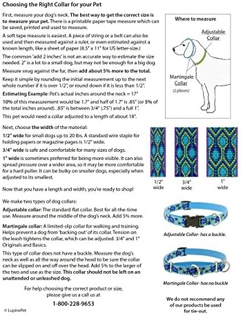 צווארון כלבים לופין 1 עיצוב אל פאסו רחב מתאים 16-28 אורך