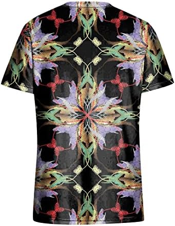 חולצות Zefotim Hawaiian לנשים 2023 שרוול קצר V צוואר פרחוני חוף פרחוני בוהו אופנה חולצות מזדמנים