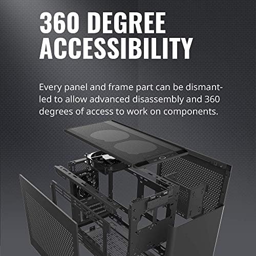 מארז מחשב מיני 200-מארז פלדה קומפקטי, אפשרויות קירור מרובות, נגישות ללא כלים 360 מעלות-שחור
