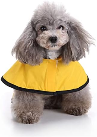 מעיל גשם של כלב צהוב אוראקטיבי עם מכסה המנוע, ז'קט גשם מחמד אטום למים לכלבים גדולים כלבים גדולים （XL גודל והאגוד