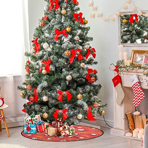מחצלת עץ חג המולד Visesunny חג המולד סנטה קלאוס עץ עץ מחצלת מגן רצפה סופג עץ עץ מחצלת מגש לחג ההודיה עונתי