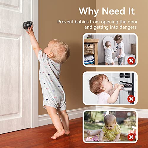 Eudemon 4 חבילה מעודכנת כיסוי כפתור דלתות דלת תינוקת נעילה דלת בטיחות אטום לילדים כיסוי דלת כיסוי לכיסוי לבטיחות לילדים