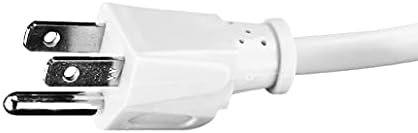 Uninex PS28E WTV2 קומפקטי מקורקע ברצועת חשמל 3-אאוטלטים ברשימה ETL, רגל 1, לבן, 2 חבילה