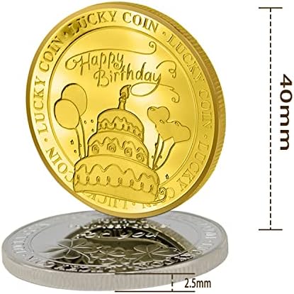כפול-צדדי שמח יום הולדת מטבעות עבור אספנים,מטבע אוסף אספקת מתכת תיבת עבור אספנים,אבל בזהב מצופה & מגבר; כסף מצופה מטבע,