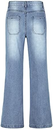 מכנסי ג'ינס ישר במצוקה של מכנסי ג'ינס ישר מכנסי מכנסיים רחוב y2k מכנסיים לבגדי רחוב