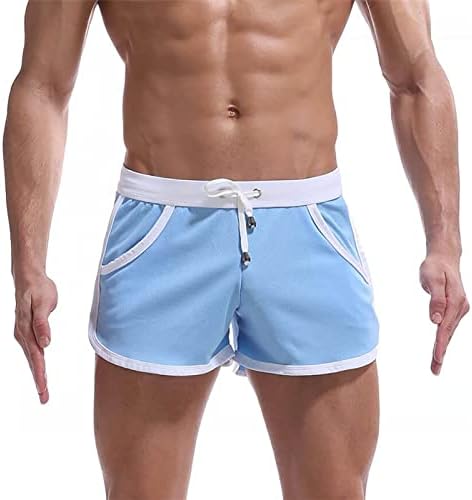 מכנסיים קצרים לגברים קצרים קיץ אלסטיים ביתי פנאי טלאים מכנסי ספורט קצרים ספורט מכנסיים קצרים נוחים נושמים עם כיסים