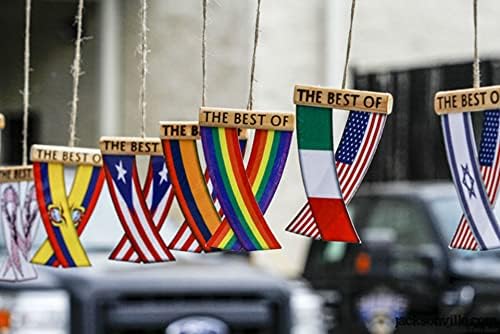פוארטו ריקו וקשת בוריקואה גאווה הומוסקסואלית Caribbean LBGT אחורי ראיית מראה מיני דגלים תלויים דגלים לרכב Unity Flagz ™