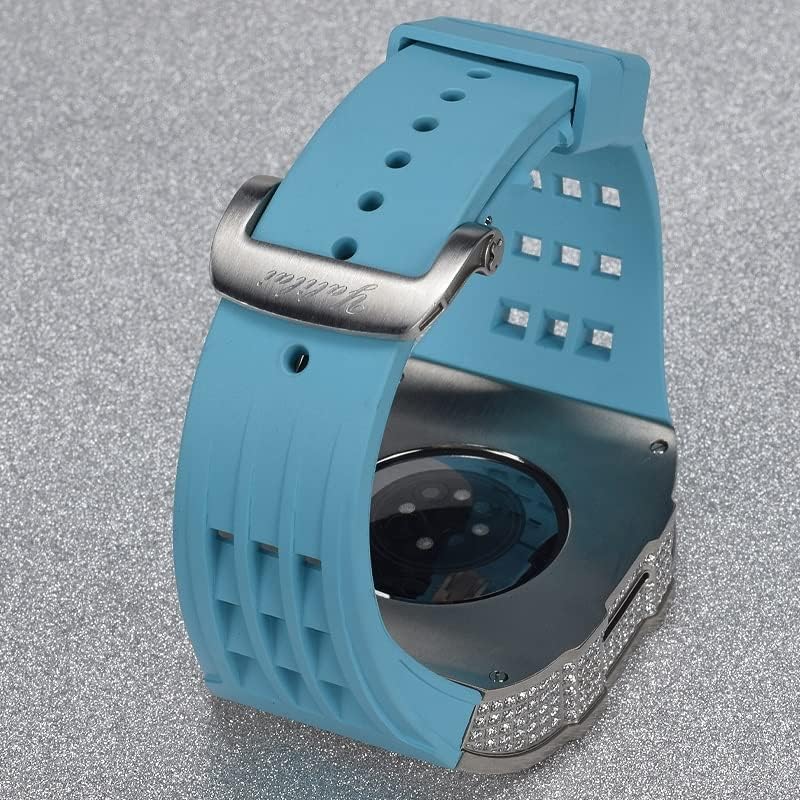 Bezel Titanium Titanium להקת גומי Soumix עבור Apple Watch 8/7 Apple Mod Watch Experty החלפת טיטניום יוקרה תואם לסדרת Iwatch