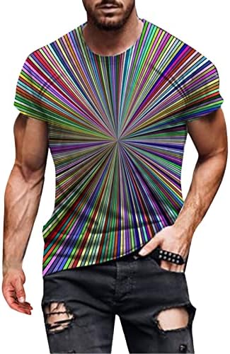 קיץ חולצות שמלת גברים חולצה רופפת של גברים בכושר רזה למעלה רחוב 3 ד דיגיטלי מודפס צוואר עגול ללא ברזל חולצה