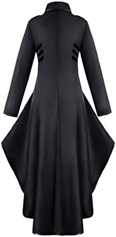 ז'קט רוכסן צמר גלישה, שמלה נמוכה של SteamPunk לנשים ז'קט גותי שרוול ארוך קל משקל קל בתוספת גודל חזישה ארוכה
