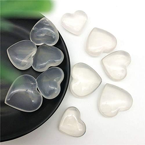 Ruitaiqin Shitu 1pc גביש לבן טבעי קלור קוורץ לב אבני קריסטל בצורת לב מתנות ריפוי אבנים טבעיות ומינרלים ylsh114