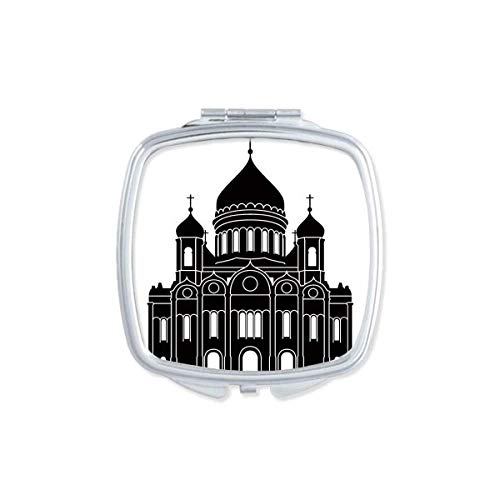 מוסקבה קתדרלת רוסיה מראה נייד קומפקטי כיס איפור כפול צדדי זכוכית