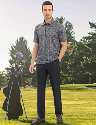 גולף פולו לגברים גולף חולצה לחות הפתילה יבש כושר הדפסת ביצועים קצר שרוול פולו חולצה