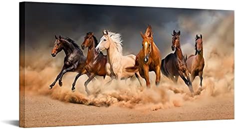 לבווארטס-אמנות קיר בד סוס ריצה בגודל גדול, הדפס תמונות של חיות בר על בד,גלריה ממוסגרת עטופה,קישוט מודרני לבית ולמשרד,