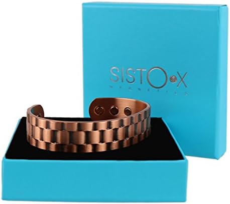 Sisto-X צמיד מגנטי נחושת/צמיד עיצוב קישור שמנמן על ידי Sisto-X® 6 מגנטים בריאות NDFEB מדיום