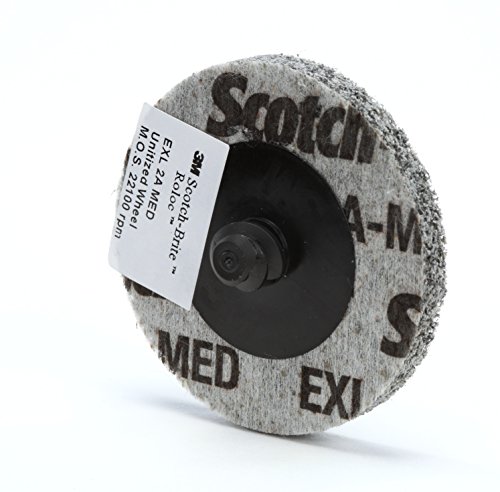 Scotch -Brite Roloc Exl גלגל יחידת XL -ur - 8A תחמוצת אלומיניום חצץ בינוני - גלגל מתכת, גימור ומלטש - 3 , אין חור