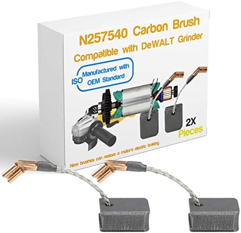 N257540 מברשת מנוע פחמן החלפת חלק תואם ל- Dewalt DWE402 DWE402N DWE402W מטחנת זווית - 4 חבילה