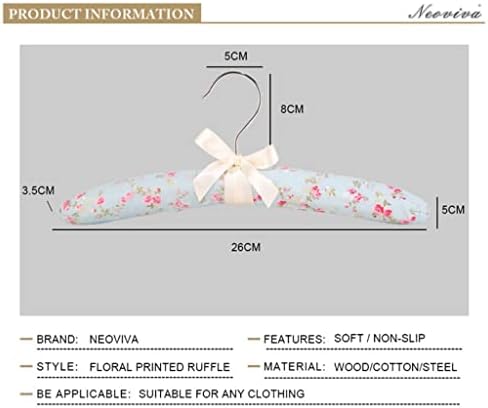 KXDFDC 5 יחידות פרח מודפס בד כותנה ספוג קולב אלגנטי ספוג בגדים מרופדים חליפת שמלות שמלה הדפסה