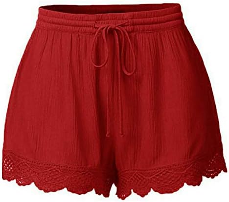 מכנסיים קצרים לנשים בכושר רופף S-5xl מותניים גבוהים מותניים אלסטיים תחרה סקסית סקסית מכנסי טרנינג מכנסי טרנינג