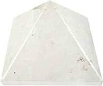 אלמנט רוחני אבן פירמידה גבישית לבנה של טוהר וחיוביות.