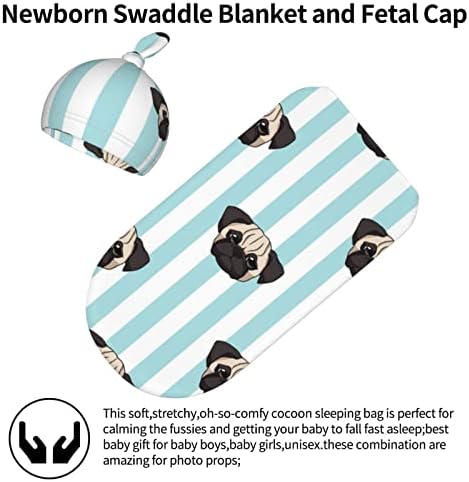 שמיכת חוטט של דיריאלאי בן יומו יילוד עם כובע כפה סט תינוקות מקבלת בד שינה בגיל עטיפה