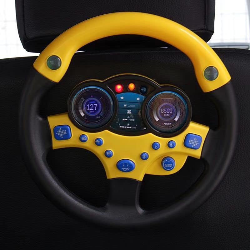 צעצוע גלגל הגה לתינוקות של Yohencin, גלגל ההגה לילדים למושב אחורי ברכב מגוון אפקטים של קול רכב לפיתוח מיומנויות