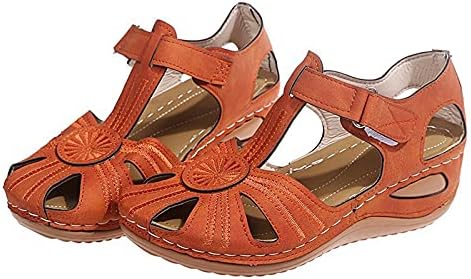 סנדלי קיץ נשים מזדמנים בוהמיה גלדיאטור נעלי טריז נוחות רצועת קרסול נוחה סנדלי פלטפורמה חיצונית
