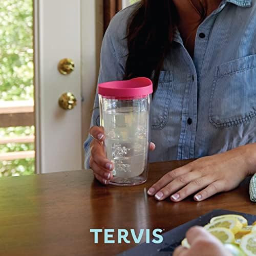 טרביס תוצרת ארצות הברית כוס כוס מבודדת עם קירות כפולים שומרת על משקאות קרים וחמים, 16 אונקיות-2 יחידות, נקודות שטופות