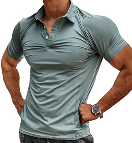 גברים של למתוח אתלטי פולו חולצה רזה מצויד קצר / ארוך שרוול שרירים חולצות ספורט גולף פולו