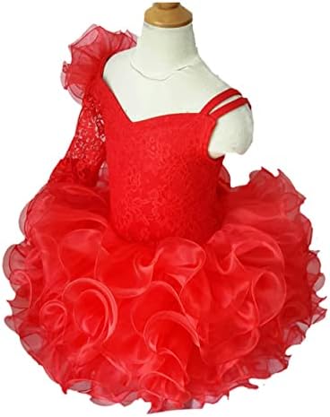 ג'ניפרוו G192 פעוט תינוק תינוקת שזה עתה נולדת שמלת יום הולדת למסיבת הילדה הקטנה בגודל אדום 3-6 מ '