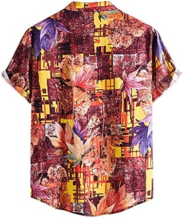 חולצה הוואי גברים הדפסת שרוול קצר רגיל בכושר קיץ חולצות חוף כפתור מזדמן למטה חולצות חולצות חולצות
