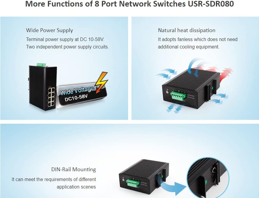 JMT USR-SDR080 8 יציאה מתגי אתרנט רשת תעשיית