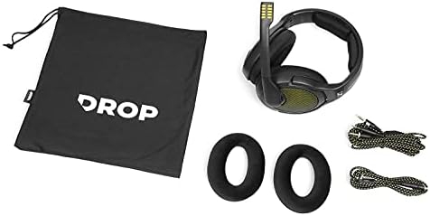 Drop + Sennheiser PC38X אוזניות משחקים-מיקרופון מבטל רעש עם עיצוב פתוח-גב פתוח, משטח אוזניים קטיפה, תואם למחשב,