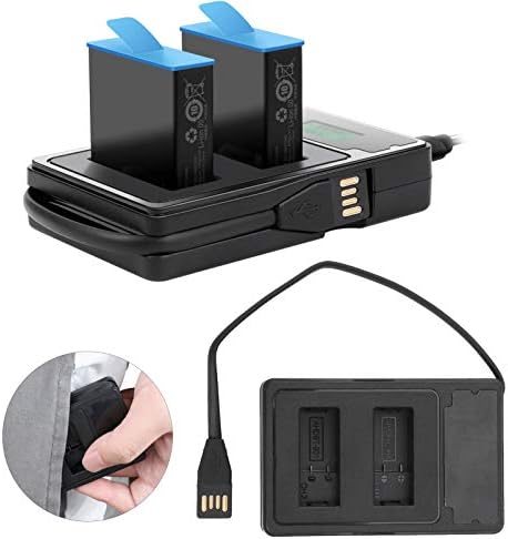 מטען סוללות מצלמה של ZRQYHN חריץ טעינה כפול חריץ LCD סוג תצוגת סוג USB CB/כבל, עבור HERO9