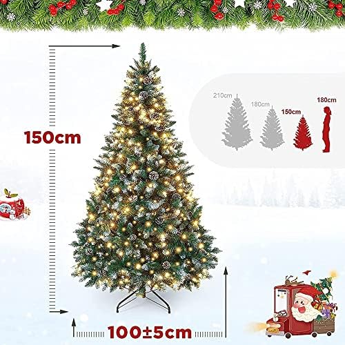 עץ חג המולד המלאכותי, עץ חג המולד הירוק של PVC, עץ מלאכותי עם 554 טיפים ועמדת מתכת חזקה עם רגלי מתכת מוצקה