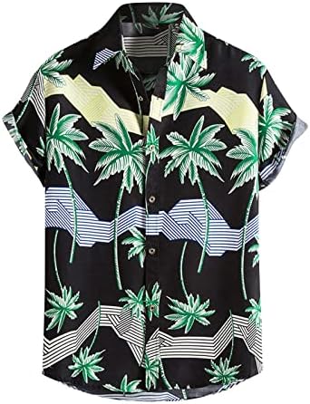 חולצה הוואי של Xiqiam Hawaiian כפתור שרוול קצר