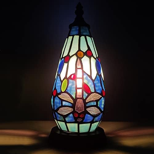 ז ' ארט טיפאני מנורת שולחן מגדלור קטן מוכתם זכוכית עץ חג המולד לילה אור בדיסדה מיני מגדל עתיק מבטא בציר שולחן אור