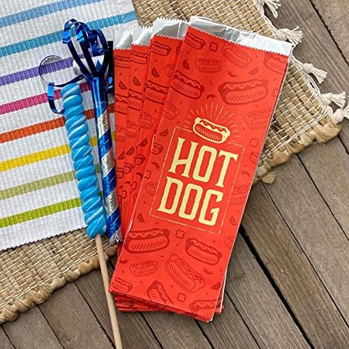 מודפס רדיד חם כלב שקיות-50 חבילה-כסף אדום על ידי מחוץ תיבת ניירות