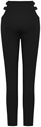 CAPE CLIQUE נשים רכות רכיבה על רכיבה על חותלות שחורות נמתחות גבוהות WASIT חלול אבזם מכנסי עניבה אימון מטען ספורטאי בגדי לב