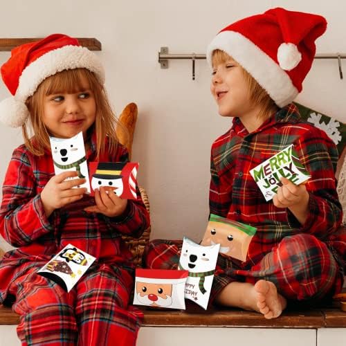 חג המולד כרית קופסות מתנות 24 יחידות מתנה כרטיס קופסות מחזיק סוכריות לטפל קופסות לטובת מסיבת גודי קוקי קופסות לילדים