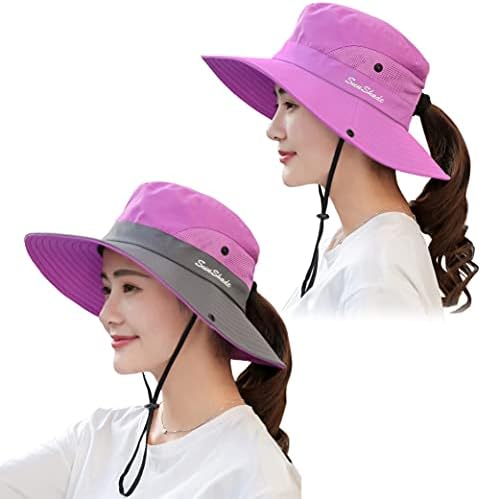 קוקו לנשים כובע שמש כובע קיץ UV הגנה על כובעי דיג רחבים חוף רחבים