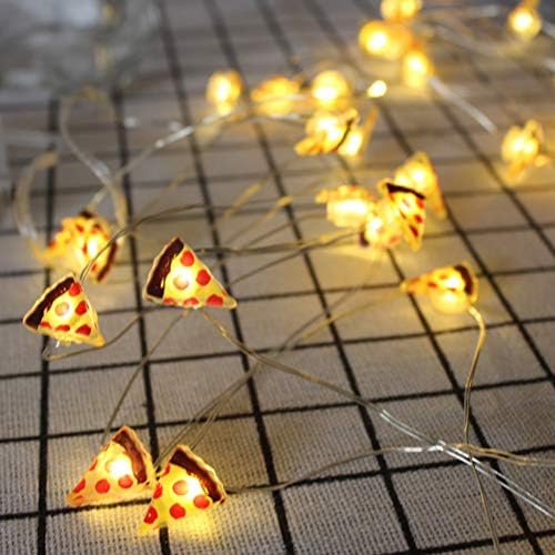 קישוט לחג המולד בלאקו מיתרים אור- 20 נוריות LED מיני צורת פיצה אורות מיתר מיתרים