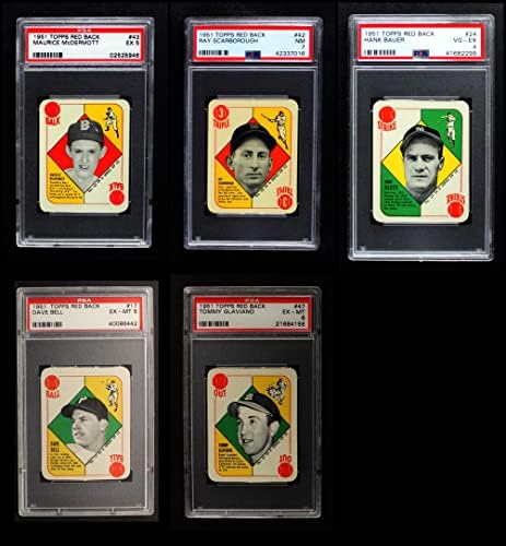 1951 Topps Red Back All-PSA ליד SET/LOT NM
