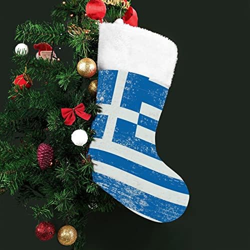 דגל יוון חג המולד גרבי גרב לתלייה לחג המולד עץ עץ אח עיצוב בית