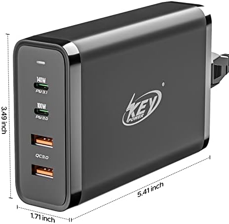 תחנת מטען של 245W USB C, 140W PD3.1 מתאם כוח USB-C עבור MacBook Pro 16 עם PPS GAN 4-Port בלוק טעינה מהיר עבור MacBook