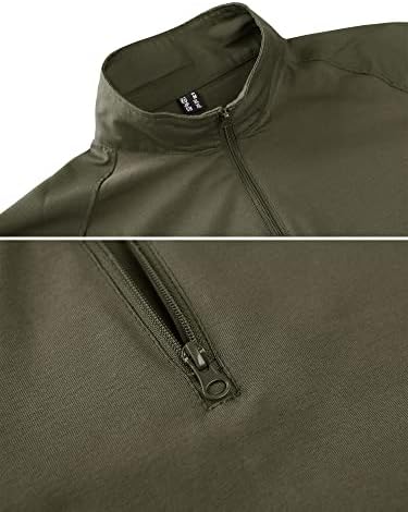 חולצות צבאיות של טאקוואסן חולצות צבאיות רזה כושר סוודר שרוול ארוך 1/4 חולצת טריקו רוכסן