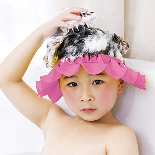 הואי בטוח שמפו מקלחת רחצה הגנת אמבטיה כובע רך מתכוונן מגן כובע לפעוטות, תינוק, ילדים, ילדים