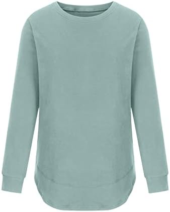 עגול צוואר סווטשירט לנשים 2022 סתיו אופנה מוצק צבע סוודר סוודרים ארוך שרוול חולצה חולצות